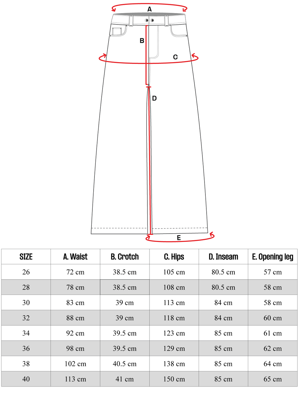 Size Chart