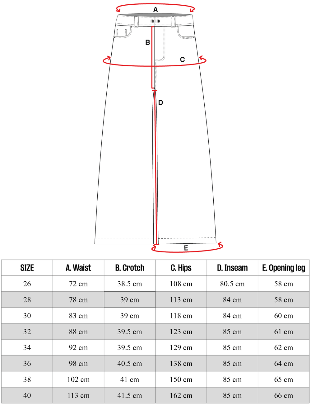 Size Chart